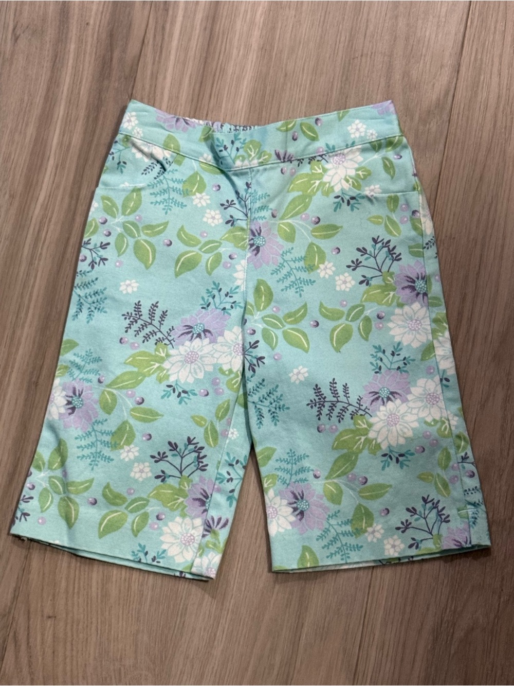 Janie and Jack Floral Mint Girls' Pull-On Pants size 12-18 mo